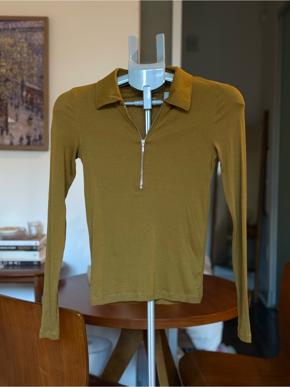 Everlane - The Super Soft Zip Polo Shirt in Tapenade